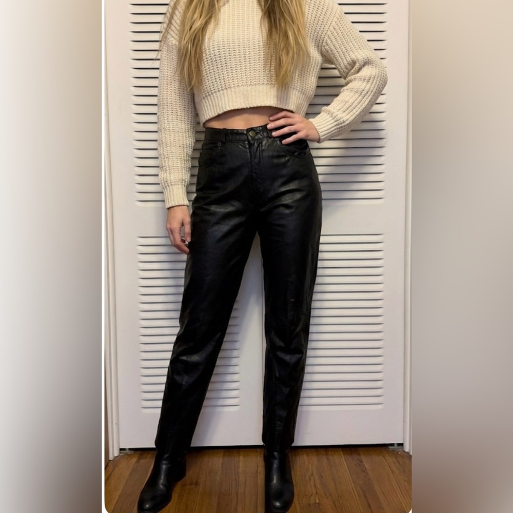 Wilson’s Genuine Black Leather Pants Slacks 4